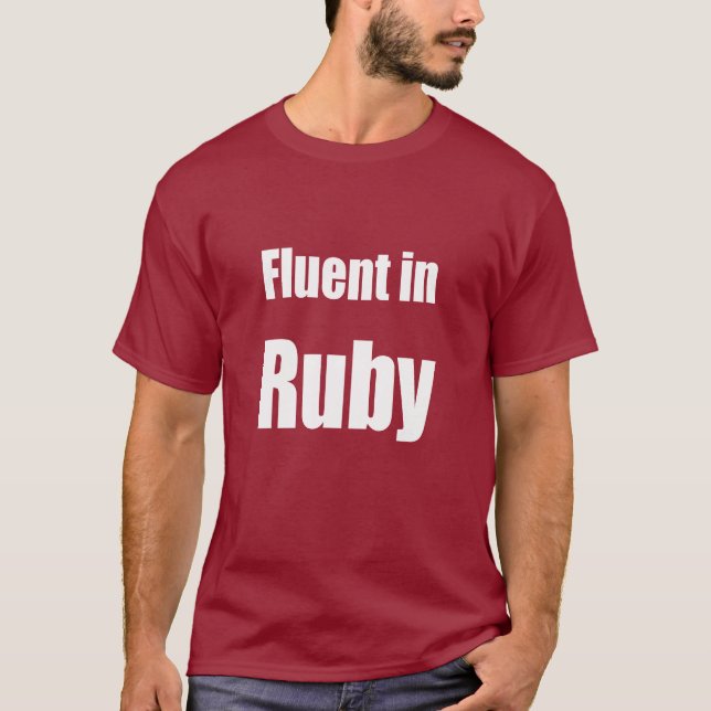 Fließend im Rubin - dunkelrotes T-Shirt (Vorderseite)
