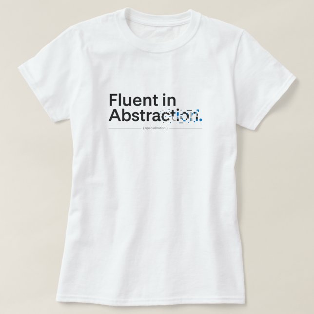Fließend in Abstraktion Minimalistisches Coding-De T-Shirt (Design vorne)