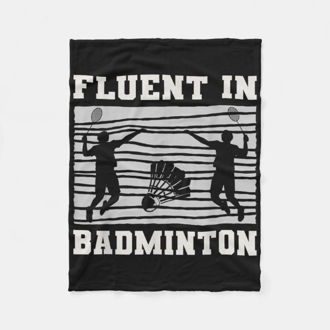 Fließend in Badminton-Shuttle-Rackets Spaß  Fleecedecke (Vorderseite)