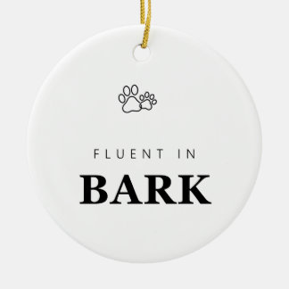 Fließend in Bellen Lustiger Hundeliebhaber Pfotena Keramik Ornament
