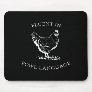 Fließend in Geflügelspräche Lustige Hühnchenliebha Mousepad