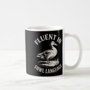 Fließend in Geflügelspräche Lustiger Entenliebhabe Kaffeetasse