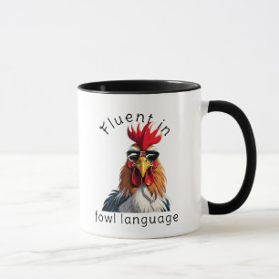 Fließend in Geflügelspräche Tasse - Lustiges Hahn 