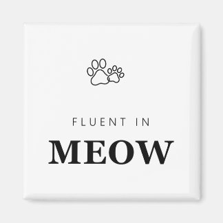 Fließend in Meow Lustiger Katzenliebhaber Pfotenab Magnet