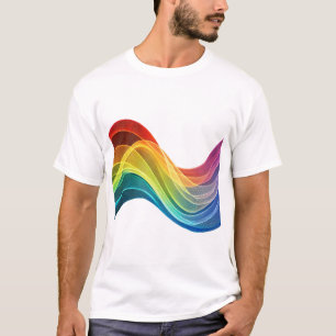 Fließende abstrakte Regenbogenwellen T-Shirt