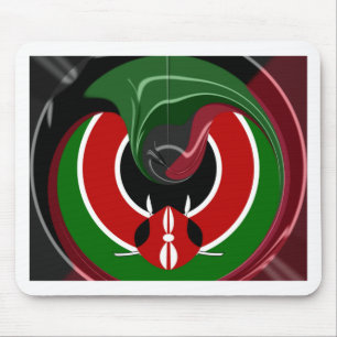 Fließende kenianische Flagge: Ein modernes Design Mousepad