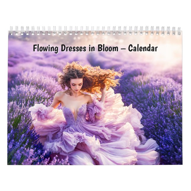 Fließende Kleider in Blüte – Kalender (Titelbild)