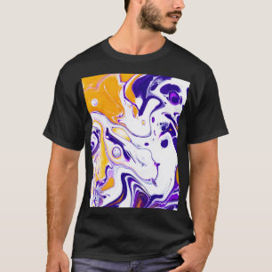 Fließende Kunsttextur: wirbelnde Farben. T-Shirt