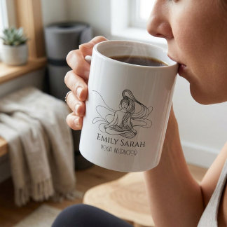 Fließende Line-Art-Meditationsfigur Yoga Jumbo-Tasse