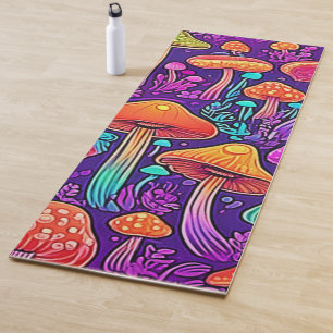 Fließende Neon-Pilze tanzen Yogamatte