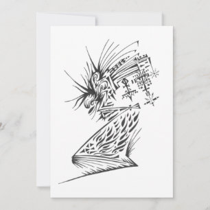 Fließende schwarze weiße abstrakte Stammes-Tattoo- Dankeskarte