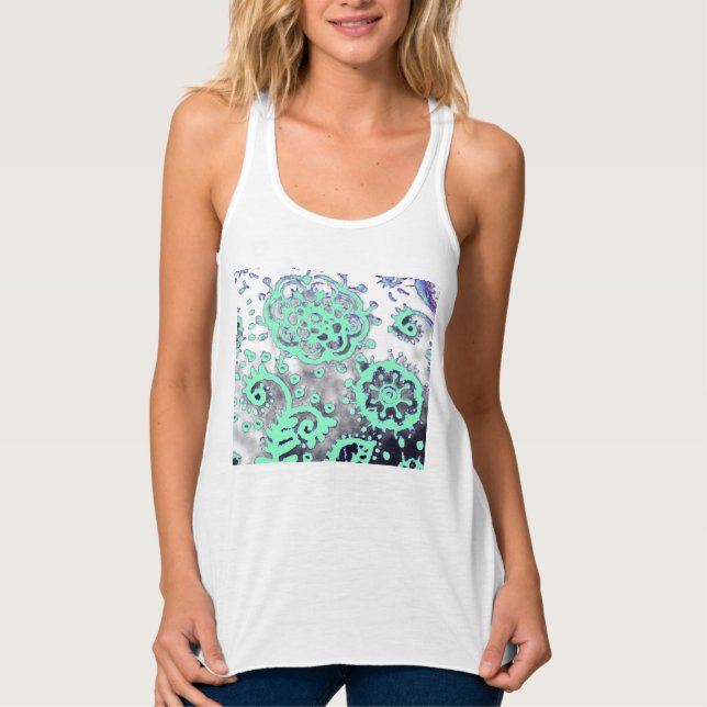 Fließendes Racerback-Tank-Top mit Gradient-Seafoam Tank Top (Vorderseite)
