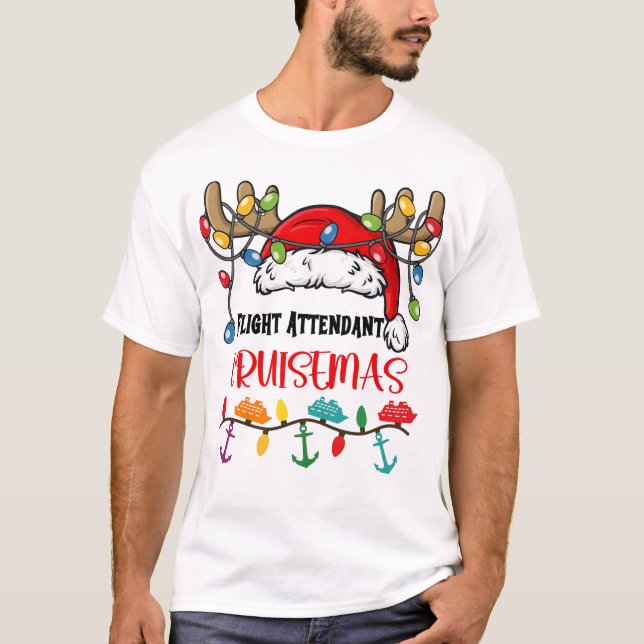 Flight Attendant Cruisemas Matching Christmas Paja T-Shirt (Vorderseite)