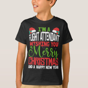 Flight Attendant Frohe Weihnachts-Feiertag Pajama  T-Shirt