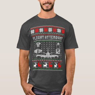 Flight Attendant Weihnachtsgeschenk Ugly Xmas T-Shirt