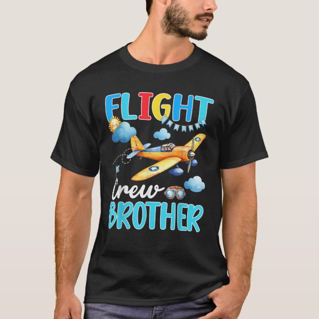 Flight Crew Brother Birthday Squad Airplane Matchi T-Shirt (Vorderseite)