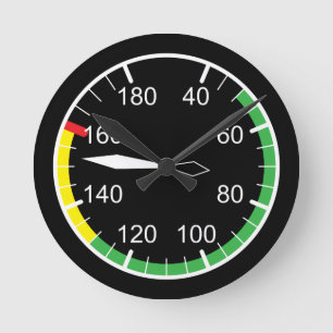 Flight Instruments Runde Wanduhr