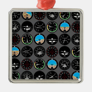 Flight Instruments Silbernes Ornament