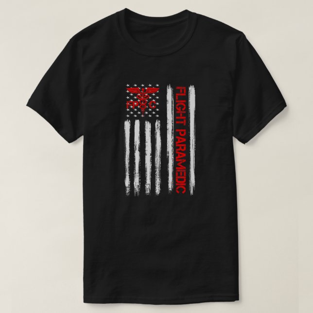 Flight Medic Ems Emt Nurse Paramedic USA American  T-Shirt (Design vorne)