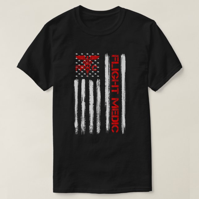 Flight Medic Ems Emt Nurse Paramedic USA American  T-Shirt (Design vorne)