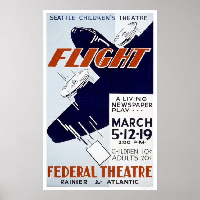 Flight Newspaper Play 1940 WPA Poster (Vorne)