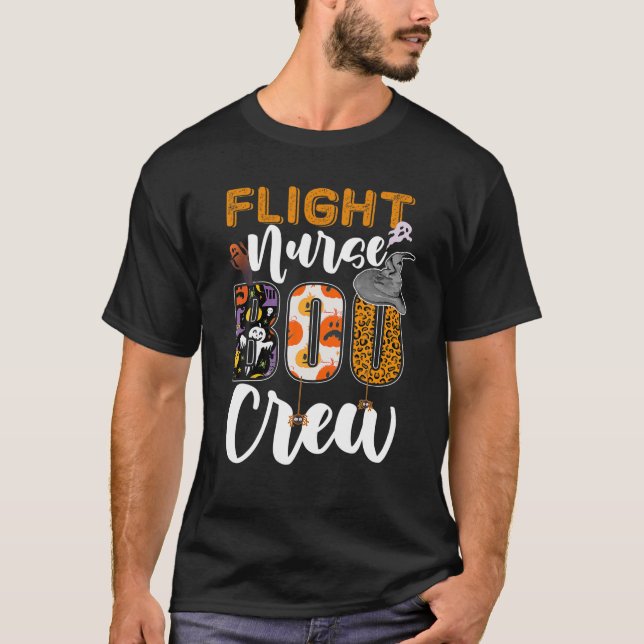 Flight Nurse Boo Crew Halloween Matching T-Shirt (Vorderseite)