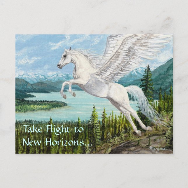 Flight Pegasus Pferdefantasy Postkarte (Vorderseite)