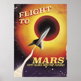 Flight To Mars! Vintages Science-Fiction-Poster Poster