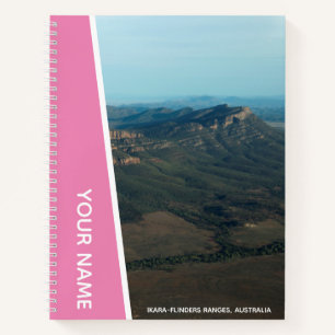 Flinders Ranges, Australien, Luftlandschaft rosa Notizbuch