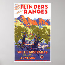 Flinders Ranges Vintage Travel Poster