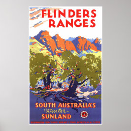 Flinders Ranges Vintage Travel Poster