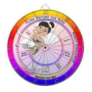Fling vor dem Ring Junggeselinnen-Abschied Brunett Dartscheibe