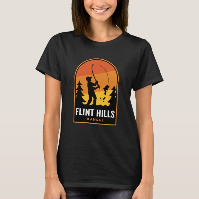 Flint Hills Kansas Fishing T-Shirt (Vorderseite)