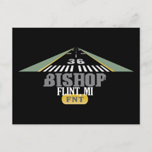 Flint, MI Bishop Airport FNT Airport Runway Postkarte