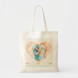Flip Flop Herz Strand Tote – Küsten Sommer Tasche