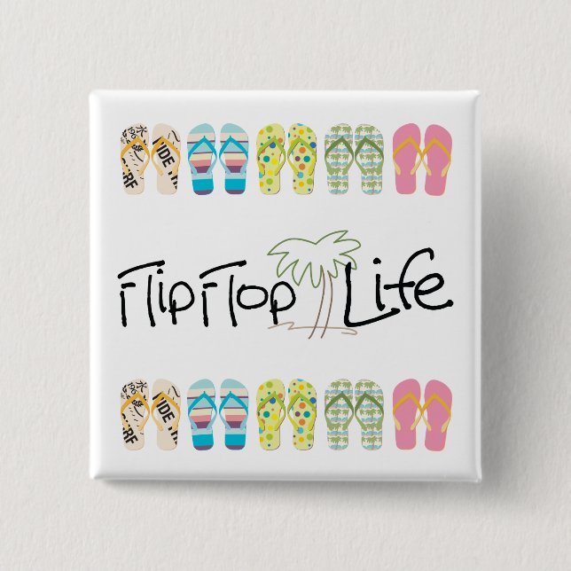 Flip Flop Leben Button (Vorderseite)