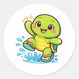 Flip-Flop-Splash Runder Aufkleber