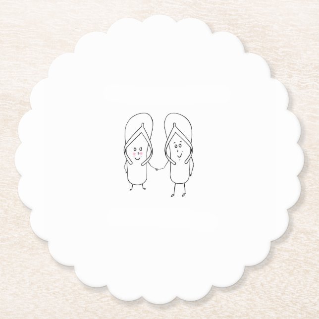 Flip Flop, süß, Sandalen-Thema Untersetzer (Vorderseite)