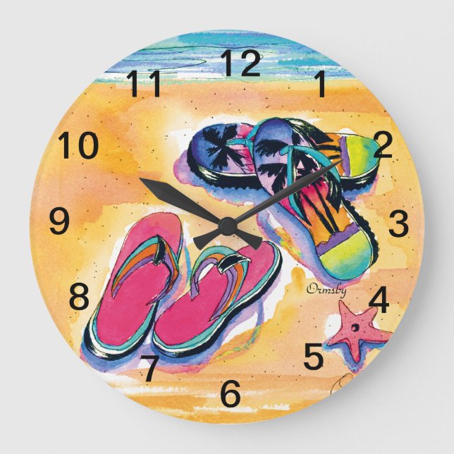 Flip-flop Wall Clock Große Wanduhr (Vorderseite)