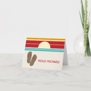 Flip Flops & 70er Inspiriert Sunset Notecard Karte
