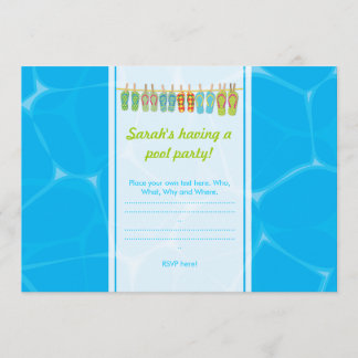 Flip Flops am Pool Einladung