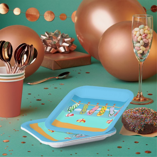 Flip Flops am Strand Pappteller (Von Creator hochgeladen)