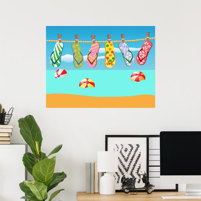 Flip Flops am Strand Poster (Von Creator hochgeladen)