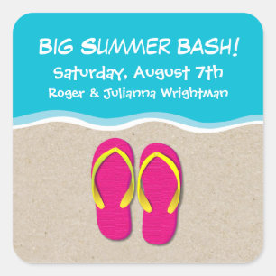 Flip Flops auf dem Beach Party Sticker