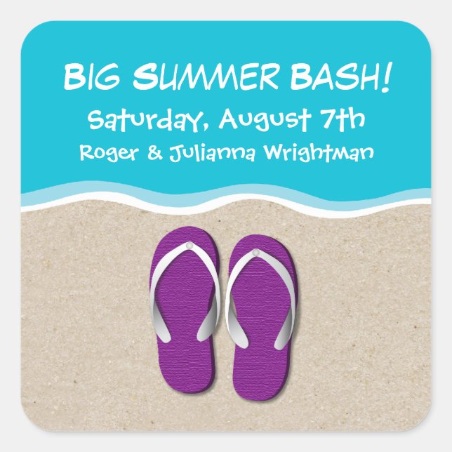 Flip Flops auf dem Beach Party Sticker (Vorderseite)