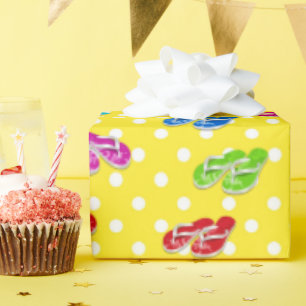 Flip-Flops auf Polka-Punkten Geschenkpapier
