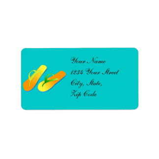 Flip Flops Beach Wedding Address Labels Adressaufkleber