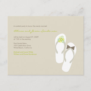 Flip Flops Beach Wedding Empfang Card Begleitkarte