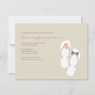 Flip Flops Beach Wedding Empfang Card Einladung