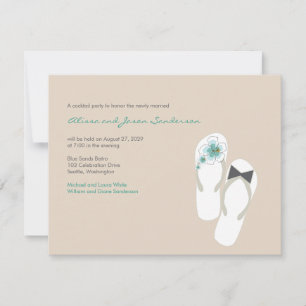 Flip Flops Beach Wedding Empfang Card Einladung